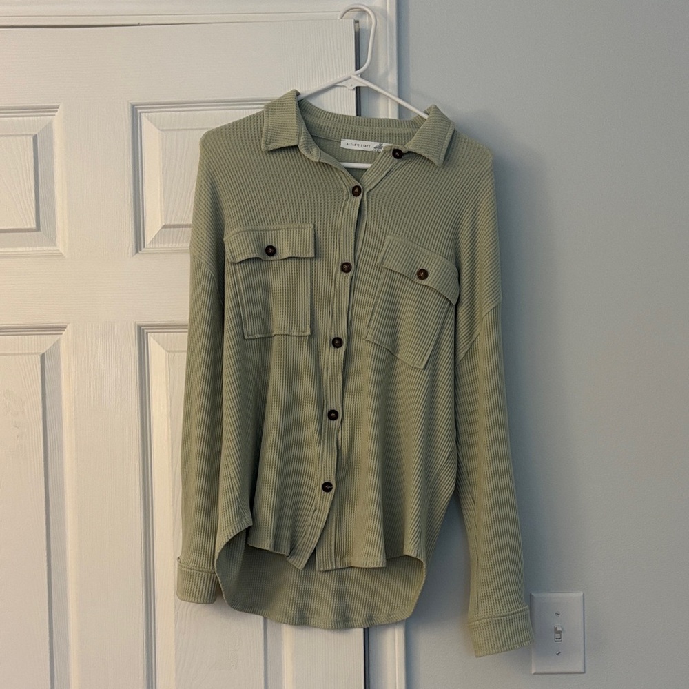 Green Altar’d State Button Up